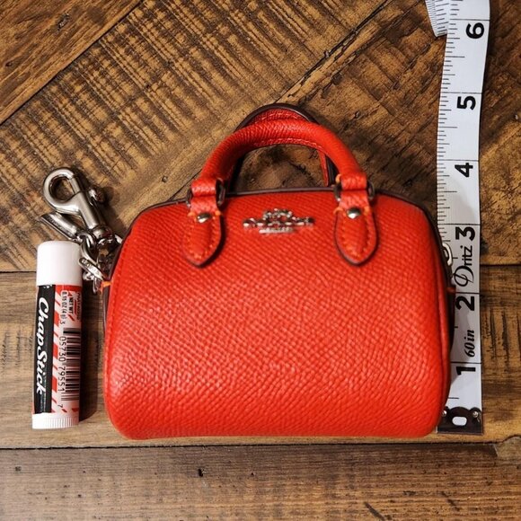 ✨️NWT Mini Coach Rowan Satchel Bag Charm Red✨️ - Picture 5 of 8